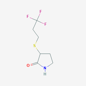 molecular formula C7H10F3NOS B7420017 3-(3,3,3-Trifluoropropylsulfanyl)pyrrolidin-2-one 