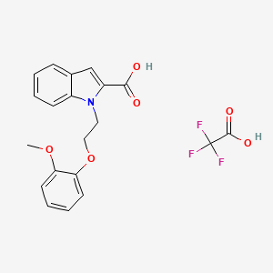 molecular formula C20H18F3NO6 B7420077 1-[2-(2-Methoxyphenoxy)ethyl]indole-2-carboxylic acid;2,2,2-trifluoroacetic acid 