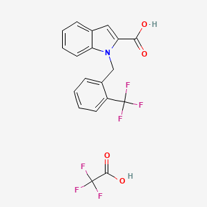 molecular formula C19H13F6NO4 B7420093 2,2,2-Trifluoroacetic acid;1-[[2-(trifluoromethyl)phenyl]methyl]indole-2-carboxylic acid 