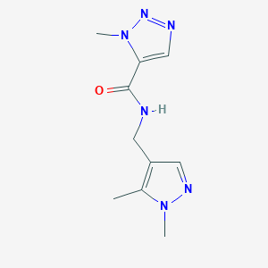 molecular formula C10H14N6O B7420107 N-[(1,5-dimethylpyrazol-4-yl)methyl]-3-methyltriazole-4-carboxamide 