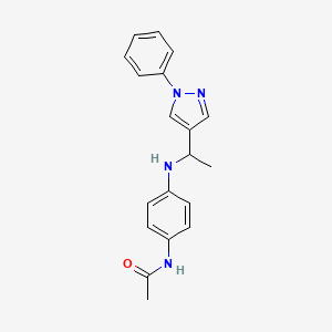 N-[4-[1-(1-phenylpyrazol-4-yl)ethylamino]phenyl]acetamide