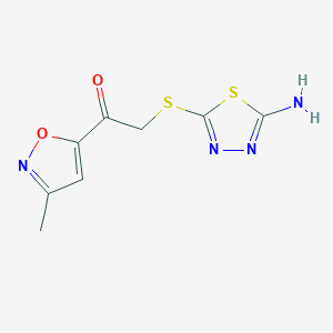 molecular formula C8H8N4O2S2 B7420152 2-[(5-Amino-1,3,4-thiadiazol-2-yl)sulfanyl]-1-(3-methyl-1,2-oxazol-5-yl)ethanone 