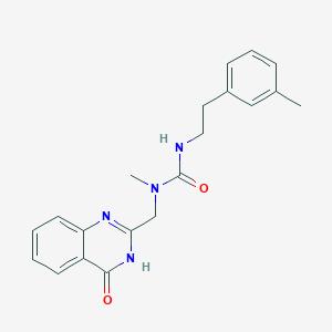 molecular formula C20H22N4O2 B7420174 1-methyl-3-[2-(3-methylphenyl)ethyl]-1-[(4-oxo-3H-quinazolin-2-yl)methyl]urea 