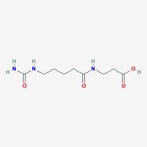 molecular formula C9H17N3O4 B7420182 3-[5-(Carbamoylamino)pentanoylamino]propanoic acid 