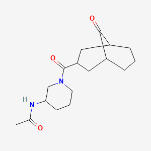 molecular formula C17H26N2O3 B7420193 N-[1-(9-oxobicyclo[3.3.1]nonane-3-carbonyl)piperidin-3-yl]acetamide 