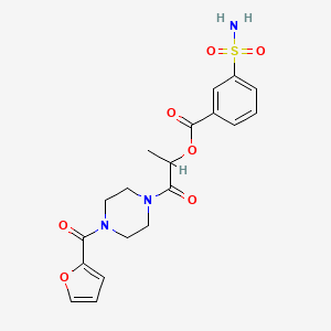 [1-[4-(Furan-2-carbonyl)piperazin-1-yl]-1-oxopropan-2-yl] 3-sulfamoylbenzoate