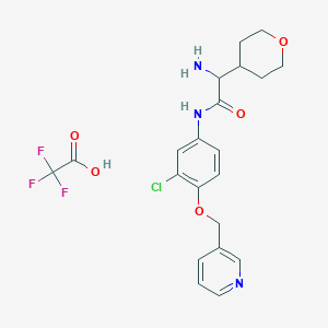 2-amino-N-[3-chloro-4-(pyridin-3-ylmethoxy)phenyl]-2-(oxan-4-yl)acetamide;2,2,2-trifluoroacetic acid