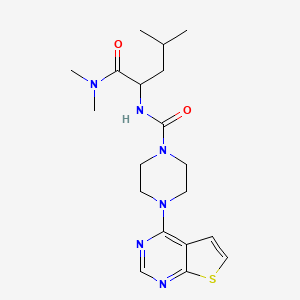 N-[1-(dimethylamino)-4-methyl-1-oxopentan-2-yl]-4-thieno[2,3-d]pyrimidin-4-ylpiperazine-1-carboxamide