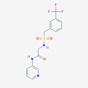 molecular formula C15H14F3N3O3S B7420275 N-pyridin-3-yl-2-[[3-(trifluoromethyl)phenyl]methylsulfonylamino]acetamide 