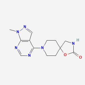 molecular formula C13H16N6O2 B7420316 8-(1-Methylpyrazolo[3,4-d]pyrimidin-4-yl)-1-oxa-3,8-diazaspiro[4.5]decan-2-one 