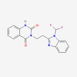 3-[2-[1-(difluoromethyl)benzimidazol-2-yl]ethyl]-1H-quinazoline-2,4-dione