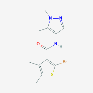 2-bromo-N-(1,5-dimethylpyrazol-4-yl)-4,5-dimethylthiophene-3-carboxamide