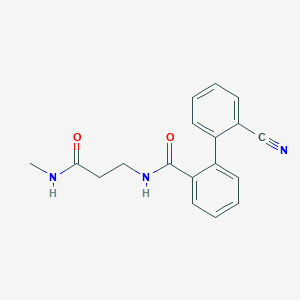 molecular formula C18H17N3O2 B7420359 2-(2-cyanophenyl)-N-[3-(methylamino)-3-oxopropyl]benzamide 