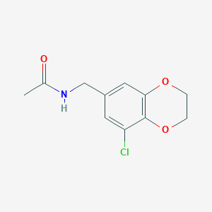 molecular formula C11H12ClNO3 B7420362 N-[(5-chloro-2,3-dihydro-1,4-benzodioxin-7-yl)methyl]acetamide 