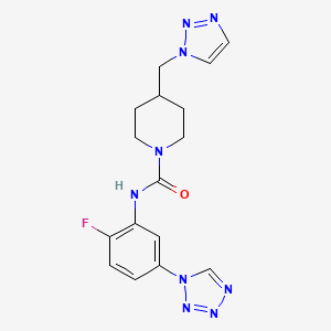 N-[2-fluoro-5-(tetrazol-1-yl)phenyl]-4-(triazol-1-ylmethyl)piperidine-1-carboxamide