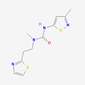 molecular formula C11H14N4OS2 B7420403 1-Methyl-3-(3-methyl-1,2-thiazol-5-yl)-1-[2-(1,3-thiazol-2-yl)ethyl]urea 