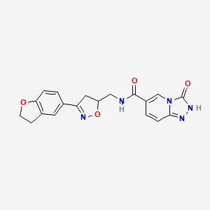 N-[[3-(2,3-dihydro-1-benzofuran-5-yl)-4,5-dihydro-1,2-oxazol-5-yl]methyl]-3-oxo-2H-[1,2,4]triazolo[4,3-a]pyridine-6-carboxamide