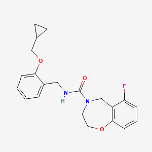 N-[[2-(cyclopropylmethoxy)phenyl]methyl]-6-fluoro-3,5-dihydro-2H-1,4-benzoxazepine-4-carboxamide