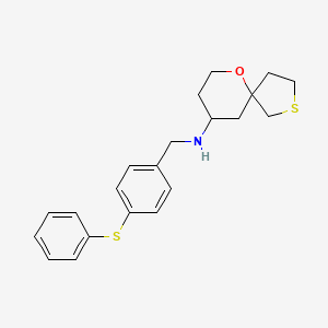 N-[(4-phenylsulfanylphenyl)methyl]-6-oxa-2-thiaspiro[4.5]decan-9-amine