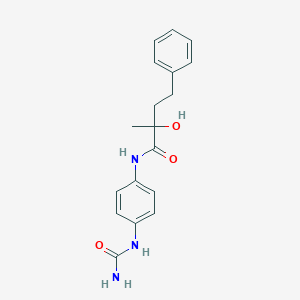 molecular formula C18H21N3O3 B7420494 N-[4-(carbamoylamino)phenyl]-2-hydroxy-2-methyl-4-phenylbutanamide 