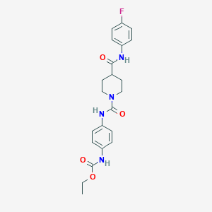 ethyl N-[4-[[4-[(4-fluorophenyl)carbamoyl]piperidine-1-carbonyl]amino]phenyl]carbamate