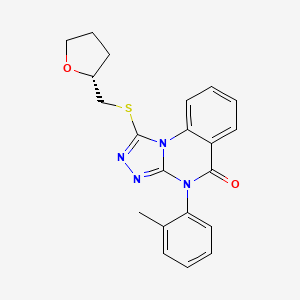 4-(2-methylphenyl)-1-[[(2R)-oxolan-2-yl]methylsulfanyl]-[1,2,4]triazolo[4,3-a]quinazolin-5-one