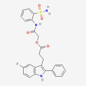 molecular formula C25H22FN3O5S B7420518 [2-oxo-2-(2-sulfamoylanilino)ethyl] 3-(5-fluoro-2-phenyl-1H-indol-3-yl)propanoate 