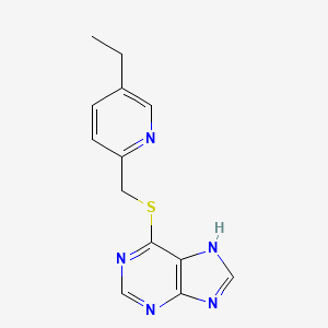 molecular formula C13H13N5S B7420522 6-[(5-ethylpyridin-2-yl)methylsulfanyl]-7H-purine 