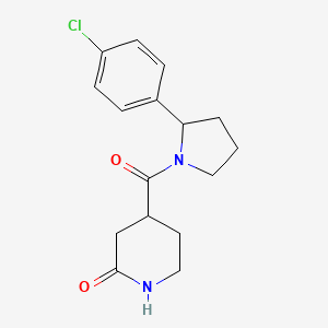 molecular formula C16H19ClN2O2 B7420533 4-[2-(4-Chlorophenyl)pyrrolidine-1-carbonyl]piperidin-2-one 