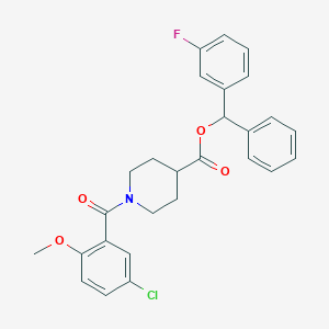 [(3-Fluorophenyl)-phenylmethyl] 1-(5-chloro-2-methoxybenzoyl)piperidine-4-carboxylate