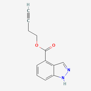 molecular formula C12H10N2O2 B7420584 but-3-ynyl 1H-indazole-4-carboxylate 