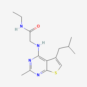 molecular formula C15H22N4OS B7420601 N-ethyl-2-[[2-methyl-5-(2-methylpropyl)thieno[2,3-d]pyrimidin-4-yl]amino]acetamide 