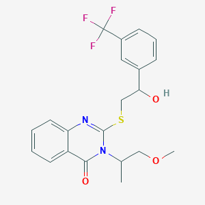 2-[2-Hydroxy-2-[3-(trifluoromethyl)phenyl]ethyl]sulfanyl-3-(1-methoxypropan-2-yl)quinazolin-4-one