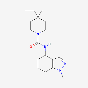 molecular formula C17H28N4O B7420652 4-ethyl-4-methyl-N-(1-methyl-4,5,6,7-tetrahydroindazol-4-yl)piperidine-1-carboxamide 