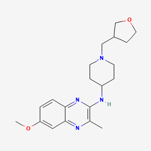 molecular formula C20H28N4O2 B7420712 6-methoxy-3-methyl-N-[1-(oxolan-3-ylmethyl)piperidin-4-yl]quinoxalin-2-amine 