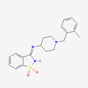 molecular formula C20H23N3O2S B7420752 N-[1-[(2-methylphenyl)methyl]piperidin-4-yl]-1,1-dioxo-1,2-benzothiazol-3-imine 