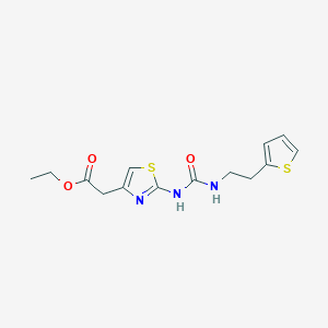 Ethyl 2-[2-(2-thiophen-2-ylethylcarbamoylamino)-1,3-thiazol-4-yl]acetate