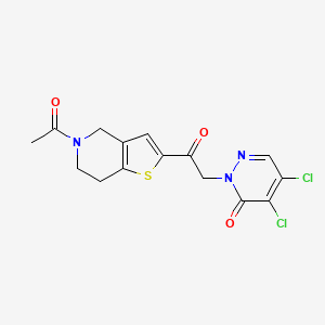 2-[2-(5-acetyl-6,7-dihydro-4H-thieno[3,2-c]pyridin-2-yl)-2-oxoethyl]-4,5-dichloropyridazin-3-one