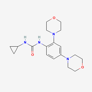 molecular formula C18H26N4O3 B7420767 1-Cyclopropyl-3-(2,4-dimorpholin-4-ylphenyl)urea 