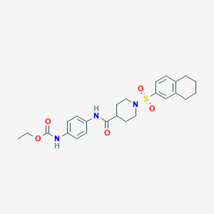 ethyl N-[4-[[1-(5,6,7,8-tetrahydronaphthalen-2-ylsulfonyl)piperidine-4-carbonyl]amino]phenyl]carbamate