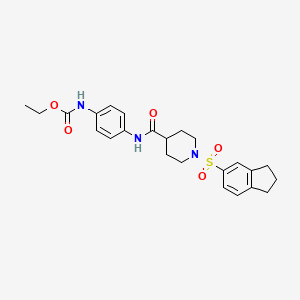 ethyl N-[4-[[1-(2,3-dihydro-1H-inden-5-ylsulfonyl)piperidine-4-carbonyl]amino]phenyl]carbamate