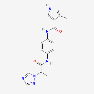 4-methyl-N-[4-[2-(1,2,4-triazol-1-yl)propanoylamino]phenyl]-1H-pyrrole-3-carboxamide