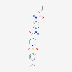 ethyl N-[4-[[1-(4-propan-2-ylphenyl)sulfonylpiperidine-4-carbonyl]amino]phenyl]carbamate