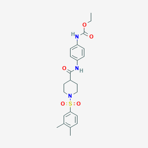 ethyl N-[4-[[1-(3,4-dimethylphenyl)sulfonylpiperidine-4-carbonyl]amino]phenyl]carbamate