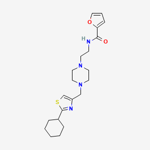 molecular formula C21H30N4O2S B7420815 N-[2-[4-[(2-cyclohexyl-1,3-thiazol-4-yl)methyl]piperazin-1-yl]ethyl]furan-2-carboxamide 