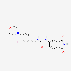 1-[[4-(2,6-Dimethylmorpholin-4-yl)-3-fluorophenyl]methyl]-3-(1,3-dioxoisoindol-5-yl)urea