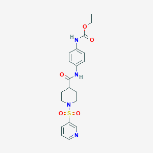 molecular formula C20H24N4O5S B7420843 ethyl N-[4-[(1-pyridin-3-ylsulfonylpiperidine-4-carbonyl)amino]phenyl]carbamate 