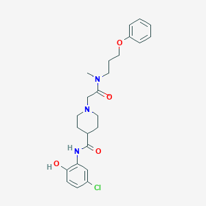 molecular formula C24H30ClN3O4 B7420883 N-(5-chloro-2-hydroxyphenyl)-1-[2-[methyl(3-phenoxypropyl)amino]-2-oxoethyl]piperidine-4-carboxamide 