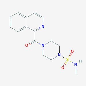 molecular formula C15H18N4O3S B7420895 4-(isoquinoline-1-carbonyl)-N-methylpiperazine-1-sulfonamide 