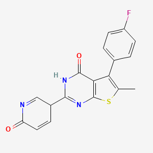 molecular formula C18H12FN3O2S B7420912 5-(4-fluorophenyl)-6-methyl-2-(6-oxo-3H-pyridin-3-yl)-3H-thieno[2,3-d]pyrimidin-4-one 